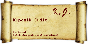 Kupcsik Judit névjegykártya